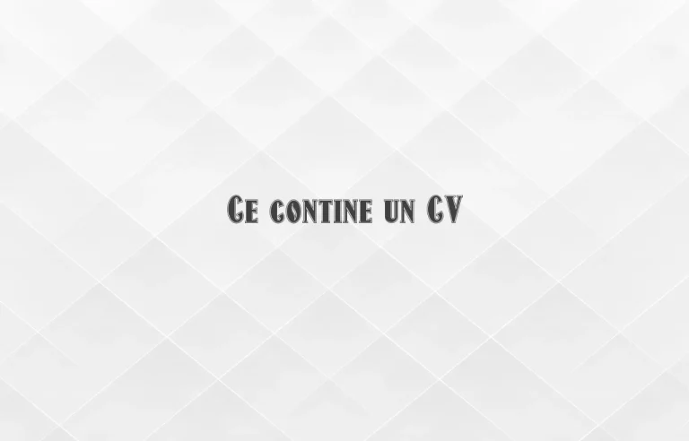 ce contine un cv