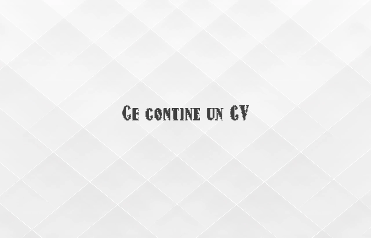 ce contine un cv