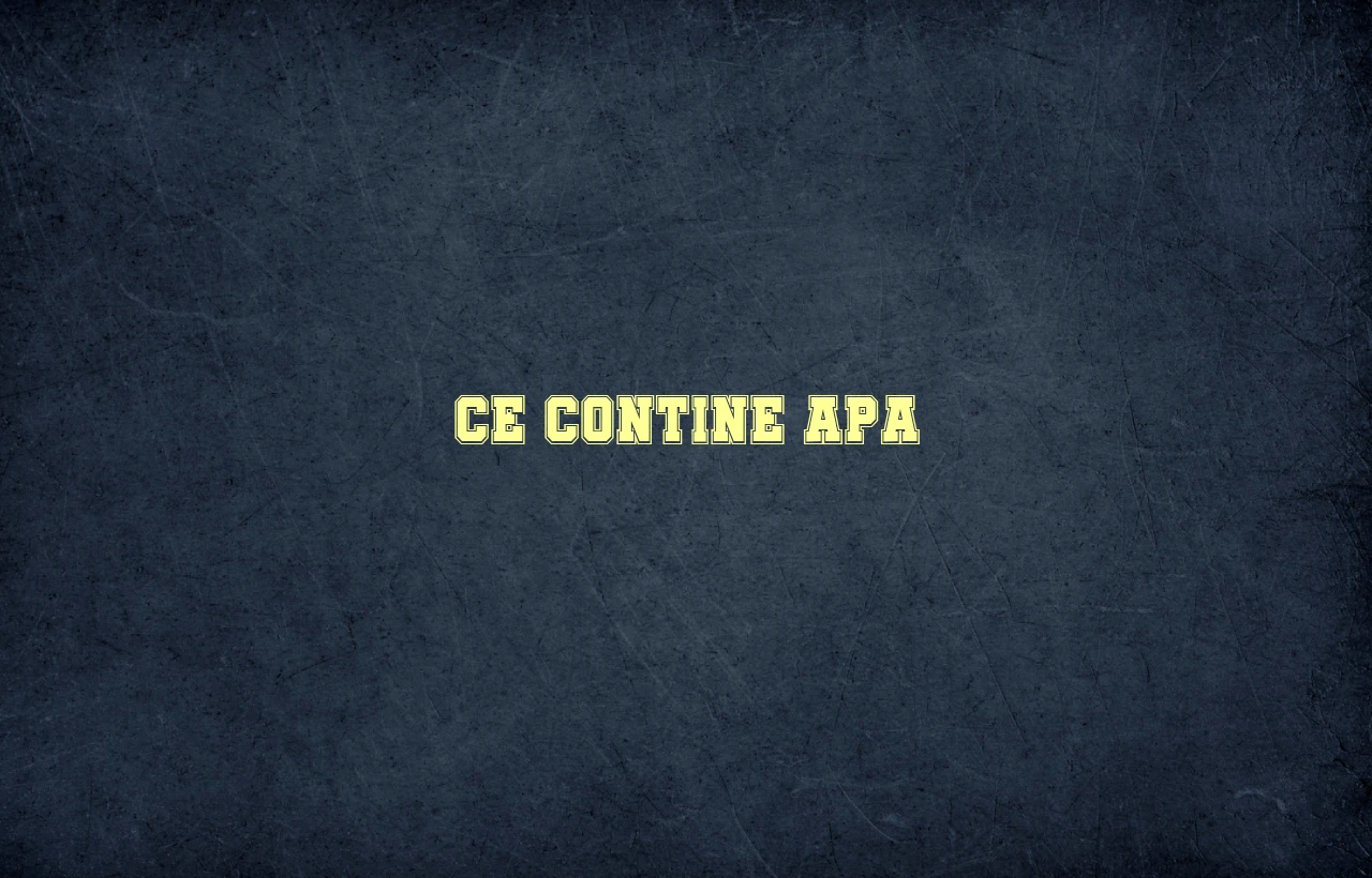 ce contine apa