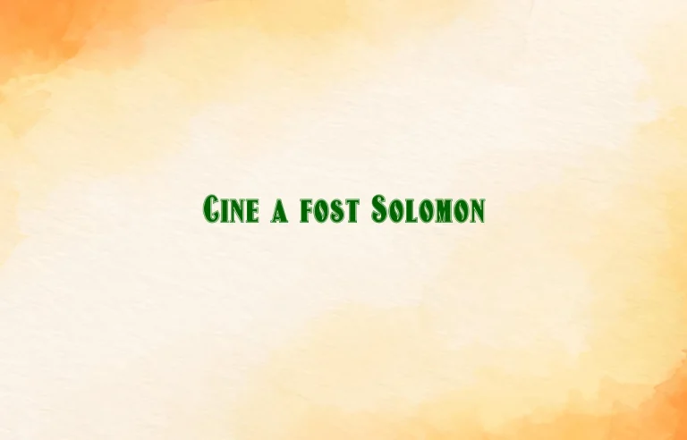 cine a fost solomon