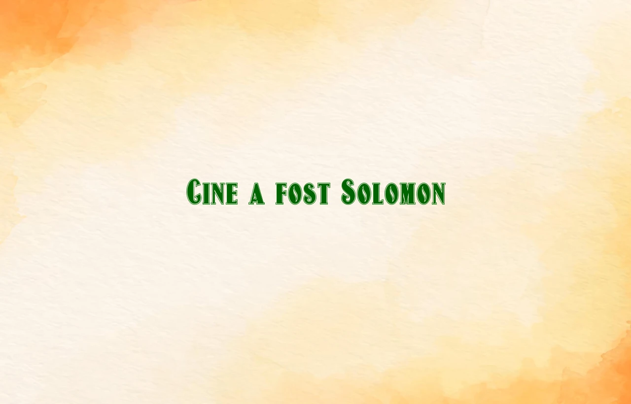 cine a fost solomon