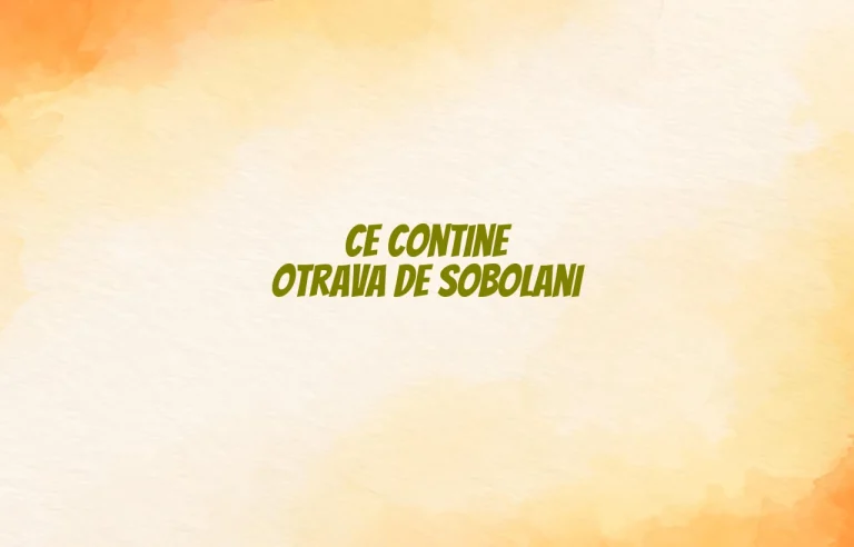 ce contine otrava de sobolani