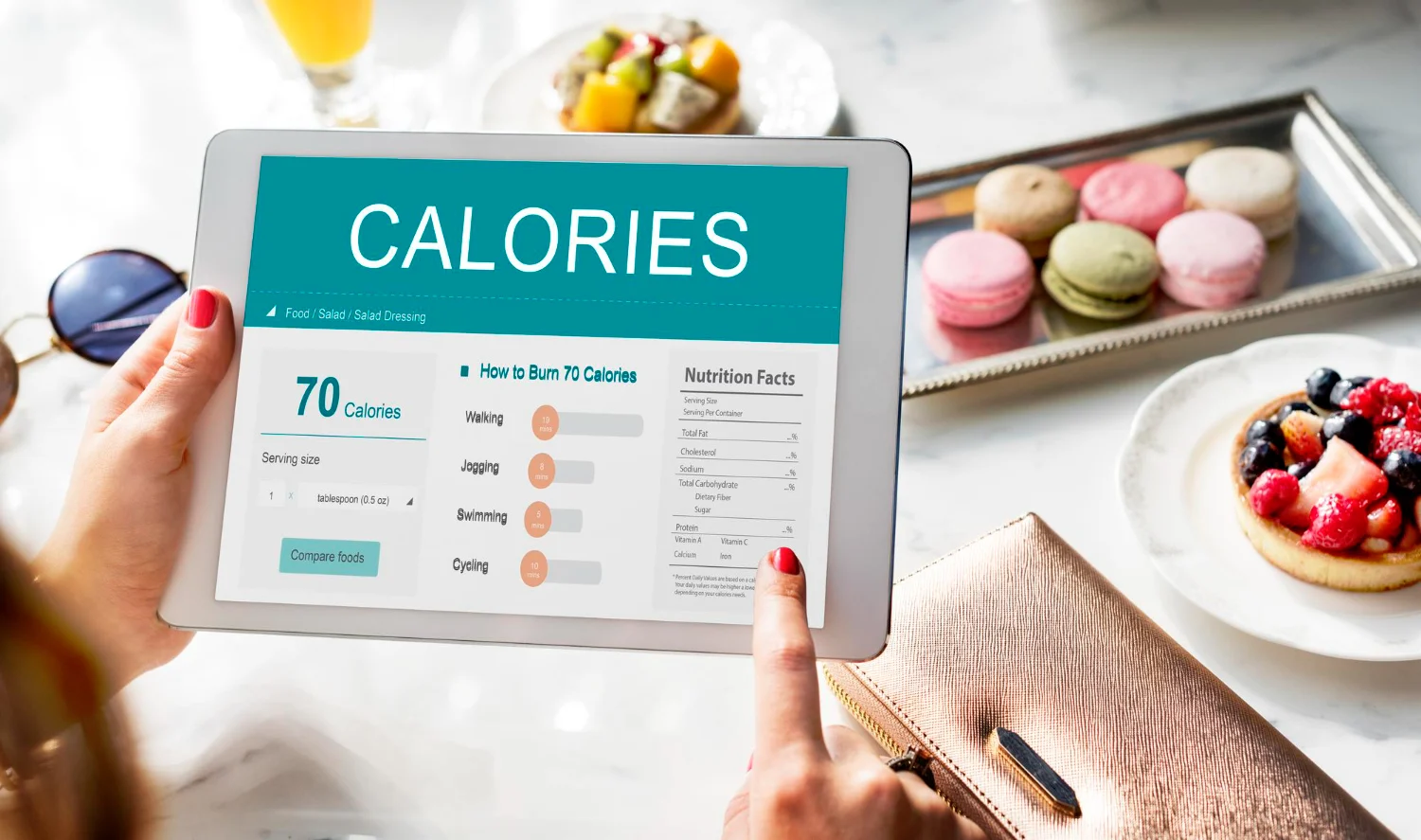 calories nutrition food exercise concept